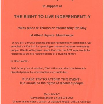   Flyer: Call to Action Live Independently – 1993