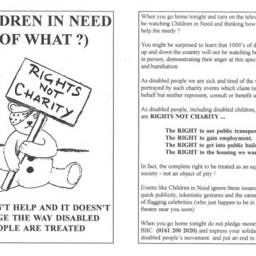   Flyer: Children In Need protest – 1993