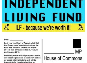   Postcard : Save The Independent Living Fund – 2014