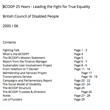   British Council of Disabled People Annual Review 2005 / 2006