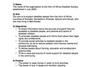   Horn of Africa Disabled Society Constitution