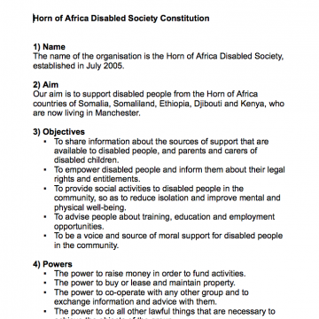   Horn of Africa Disabled Society Constitution