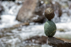 Balance of stones in nature, natural art, gravity, yoga for the soul