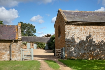 Cotswold farmyard and barns.
