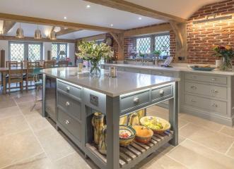 Interior shot of a stunning large open plan kitchen