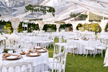 Wedding tables ready for dinner